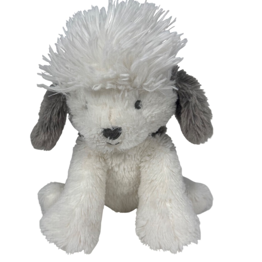 Just One You by Carters White Grey Shaggy Puppy Dog Plush Stuffed Animal 67642‎